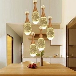 Seeded Glass Teardop Cluster Pendelbelysning