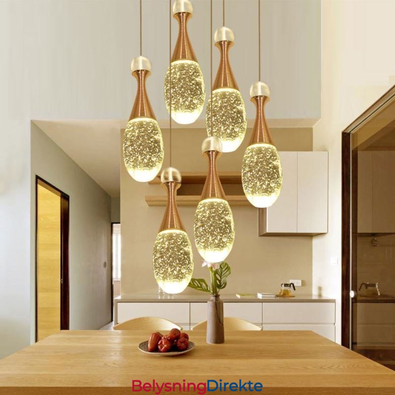 Seeded Glass Teardop Cluster Pendelbelysning