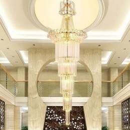 Elegant Lang Anhengskrystalllysekrone