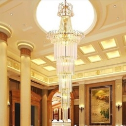 Elegant Lang Anhengskrystalllysekrone