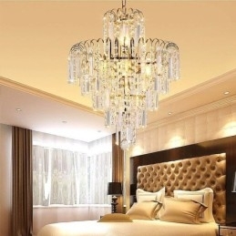 Moderne Elegant Krystall Anhengslampe Konisk Lysekrone