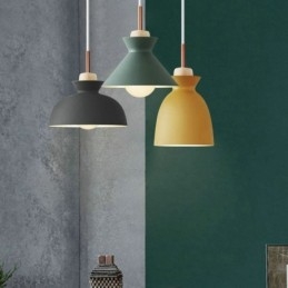 Pendellampe Nordisk Metallkuppel Makaronfarger Lampelampe