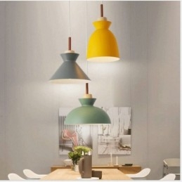 Pendellampe Nordisk Metallkuppel Makaronfarger Lampelampe