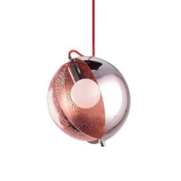 Moderne Rosegull Pendellampe Halvrund Glasslampeskjerm Dekorativ Lampe Kafé
