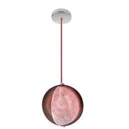 Moderne Rosegull Pendellampe Halvrund Glasslampeskjerm Dekorativ Lampe Kafé