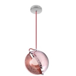 Moderne Rosegull Pendellampe Halvrund Glasslampeskjerm Dekorativ Lampe Kafé