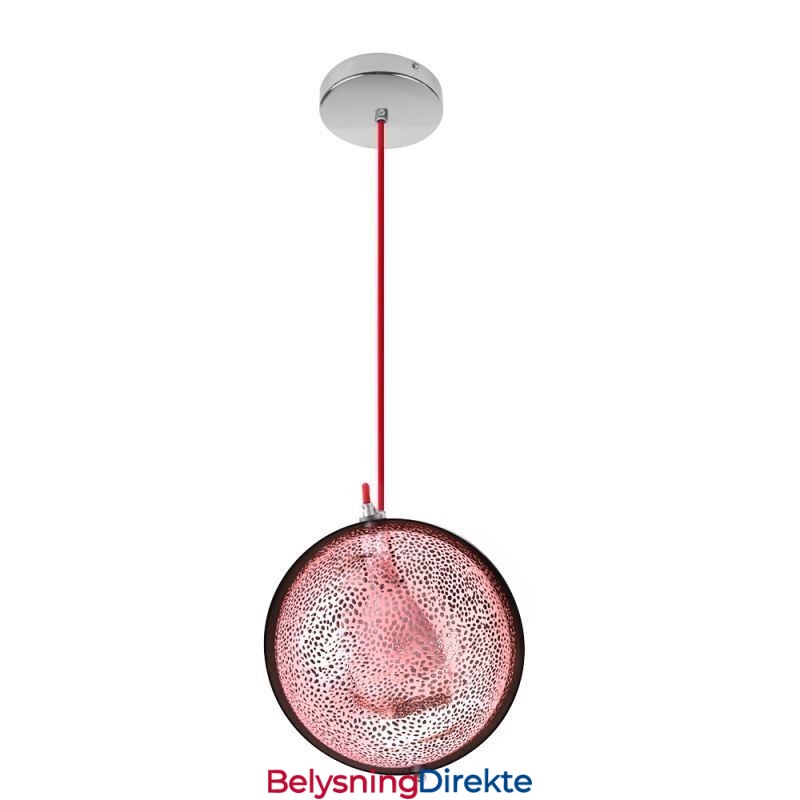 Moderne Rosegull Pendellampe Halvrund Glasslampeskjerm Dekorativ Lampe Kafé