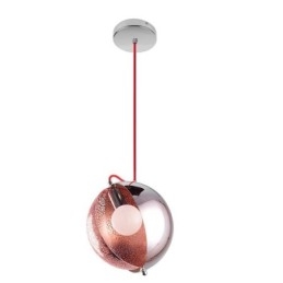 Moderne Rosegull Pendellampe Halvrund Glasslampeskjerm Dekorativ Lampe Kafé