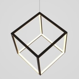 Svart Pendellampe Geometrisk Kubebelysning