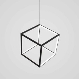 Svart Pendellampe Geometrisk Kubebelysning