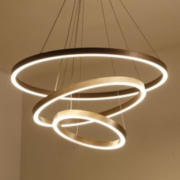 Pendellampe Tegning Håndverk 3 Ringer Lampe 80+60+40Cm
