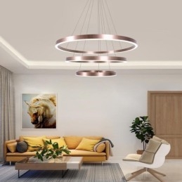 Pendellampe Tegning Håndverk 3 Ringer Lampe 80+60+40Cm