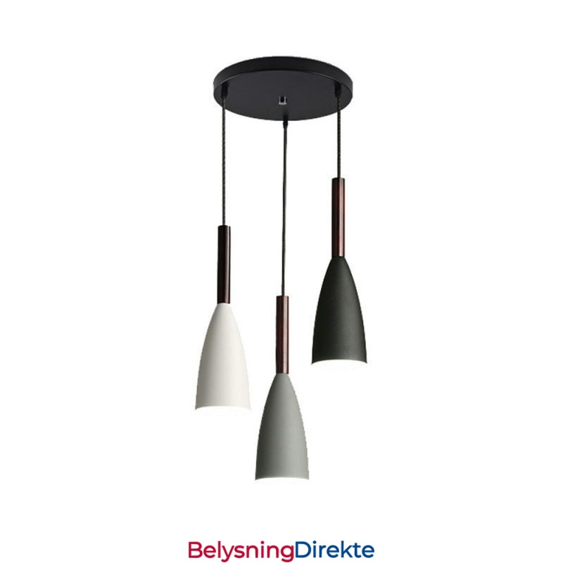 Moderne Enkel Pendellampe Med Tre Lys, Kreativ Aluminiumskunstlampe, Kafé