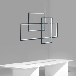 Nordisk Pendellampe Geometrisk Firkantet Pendellampe