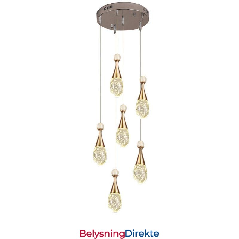 Seeded Glass Teardop Cluster Pendelbelysning