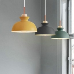 Pendellampe Nordisk Metallkuppel Makaronfarger Lampelampe