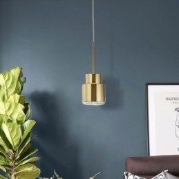 Postmoderne Glass Pendellampe Gyllen Sylinderlampe Lyssterk Belysningslampe