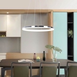 Moderne Pendellampe I Akryl, Sirkelformet Lampe, 40 Cm