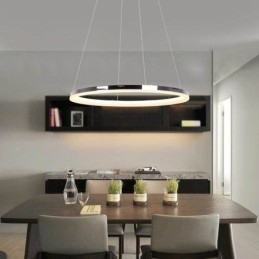 Moderne Pendellampe I Akryl, Sirkelformet Lampe, 40 Cm