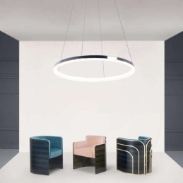 Moderne Pendellampe I Akryl, Sirkelformet Lampe, 40 Cm