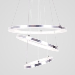 Moderne Pendellampe I Akryl Med 3 Ringer, 40+30+20 Cm