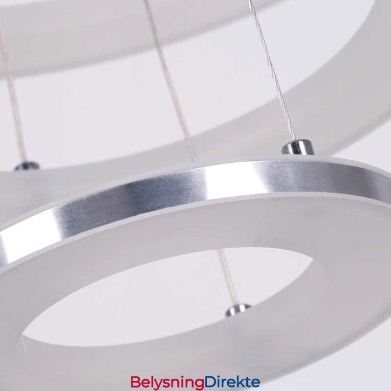 Moderne Pendellampe I Akryl Med 3 Ringer, 40+30+20 Cm