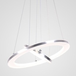 Moderne Pendellampe Akryl Med 2 Ringer, 40+20 Cm