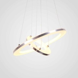 Moderne Pendellampe Akryl Med 2 Ringer, 40+20 Cm