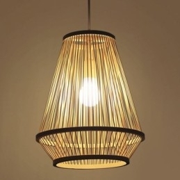 Nattbordslampe I Bambusvevd Materiale