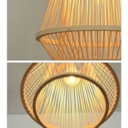 Nattbordslampe I Bambusvevd Materiale