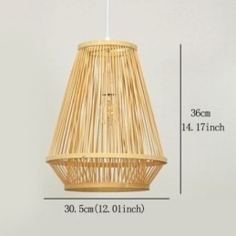 Nattbordslampe I Bambusvevd Materiale