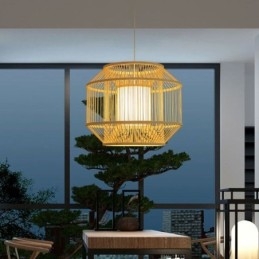 Lanterne Bambus Pendellampe Kreativ Japansk Pendellampe
