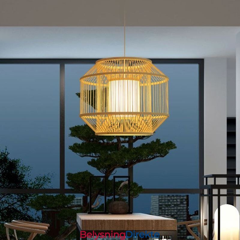 Lanterne Bambus Pendellampe Kreativ Japansk Pendellampe