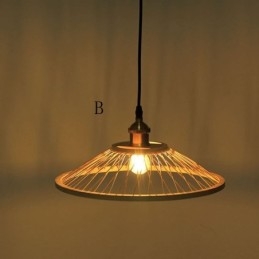 Kuppelformet Bambus Pendellampe Håndvevd Pendellampe