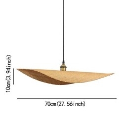 Kreativ Bladformet Pendellampe Moderne Bambus Pendellampe Tearoom Lighting