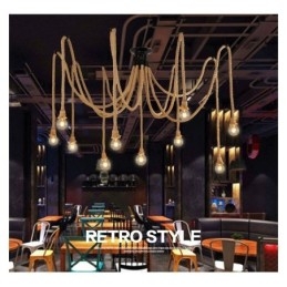 Retro Stil 6 10 Hoder Anhengslampe Hamptau Lysekrone Vintage Taklampe