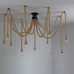 Retro Stil 6 10 Hoder Anhengslampe Hamptau Lysekrone Vintage Taklampe