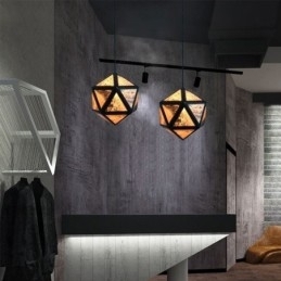 Geometrisk Pendellampe Diamantformet 3D Gjennomsiktig Design