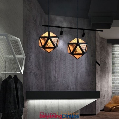 Geometrisk Pendellampe Diamantformet 3D Gjennomsiktig Design