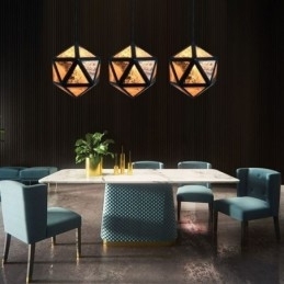 Geometrisk Pendellampe Diamantformet 3D Gjennomsiktig Design
