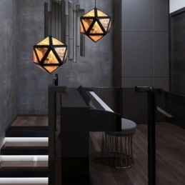 Geometrisk Pendellampe Diamantformet 3D Gjennomsiktig Design