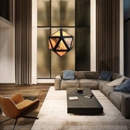 Geometrisk Pendellampe Diamantformet 3D Gjennomsiktig Design