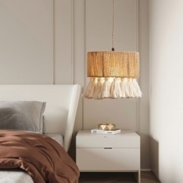Hamptau Pendellampe Retro Dekorasjon Taklampe Dusk Lampeskjerm