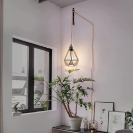 Retro Pendellampe Med Hamptau, Taklampe, 5 M Hengende Wire
