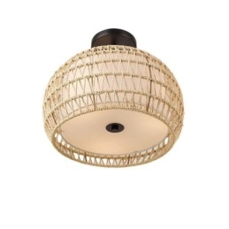 Papirsnor I Stoff, Innfelt, 32 Cm, Rund Lampeskjerm, 3 Lys