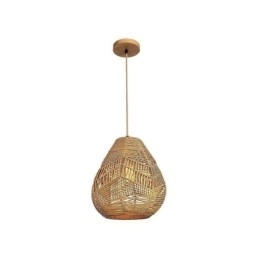Nordisk Retro Taklampe Med Naturlig Papirsnor, Håndvevd Lampeskjerm