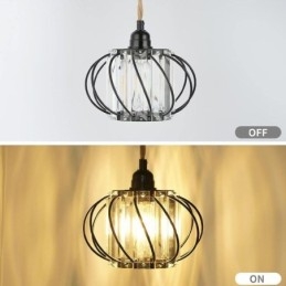 Retro Landlig Taklampe I Hamptau, Jern, Nattbordslampe Med Stikkontakt