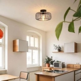 Enkel Innfelt Taklampe I Jern Med Fuglebur