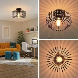 Enkel Innfelt Taklampe I Jern Med Fuglebur