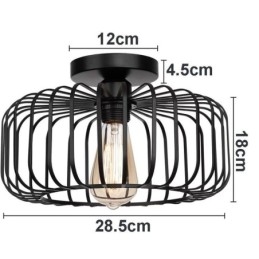 Enkel Innfelt Taklampe I Jern Med Fuglebur